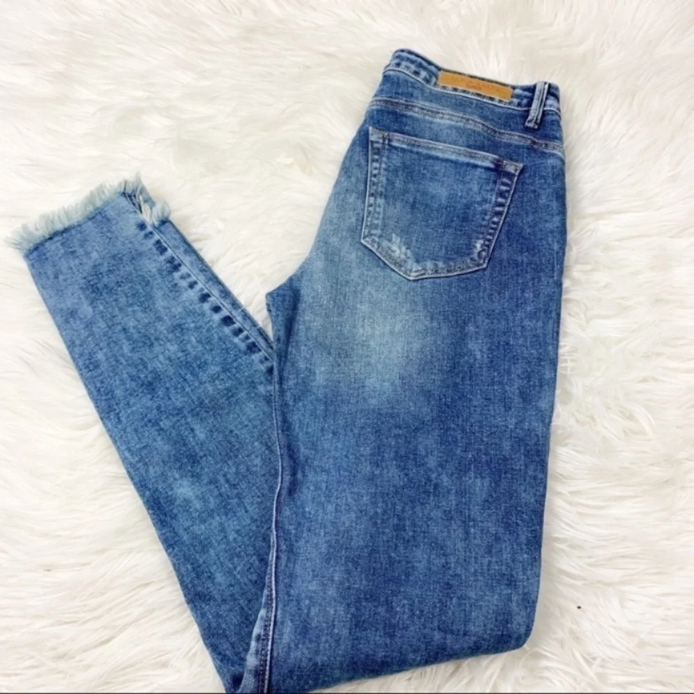 Topmark Skinny Jeans Destroyed Fray Step Hem Stretch 6